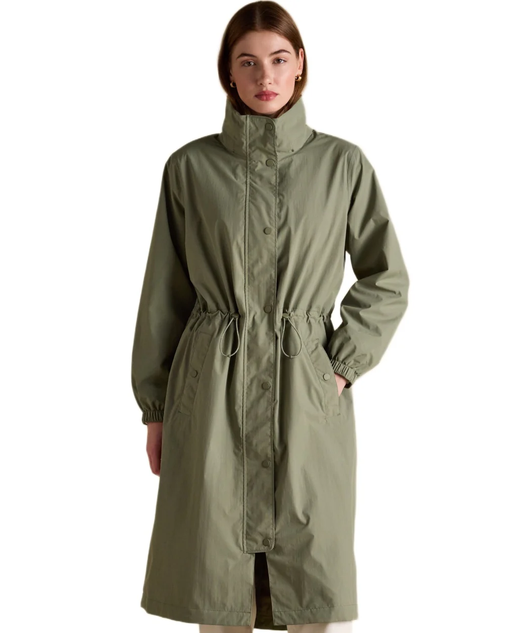 Joules Womens Hensley Waterproof Longline Coat With Packable Hood - Image 2
