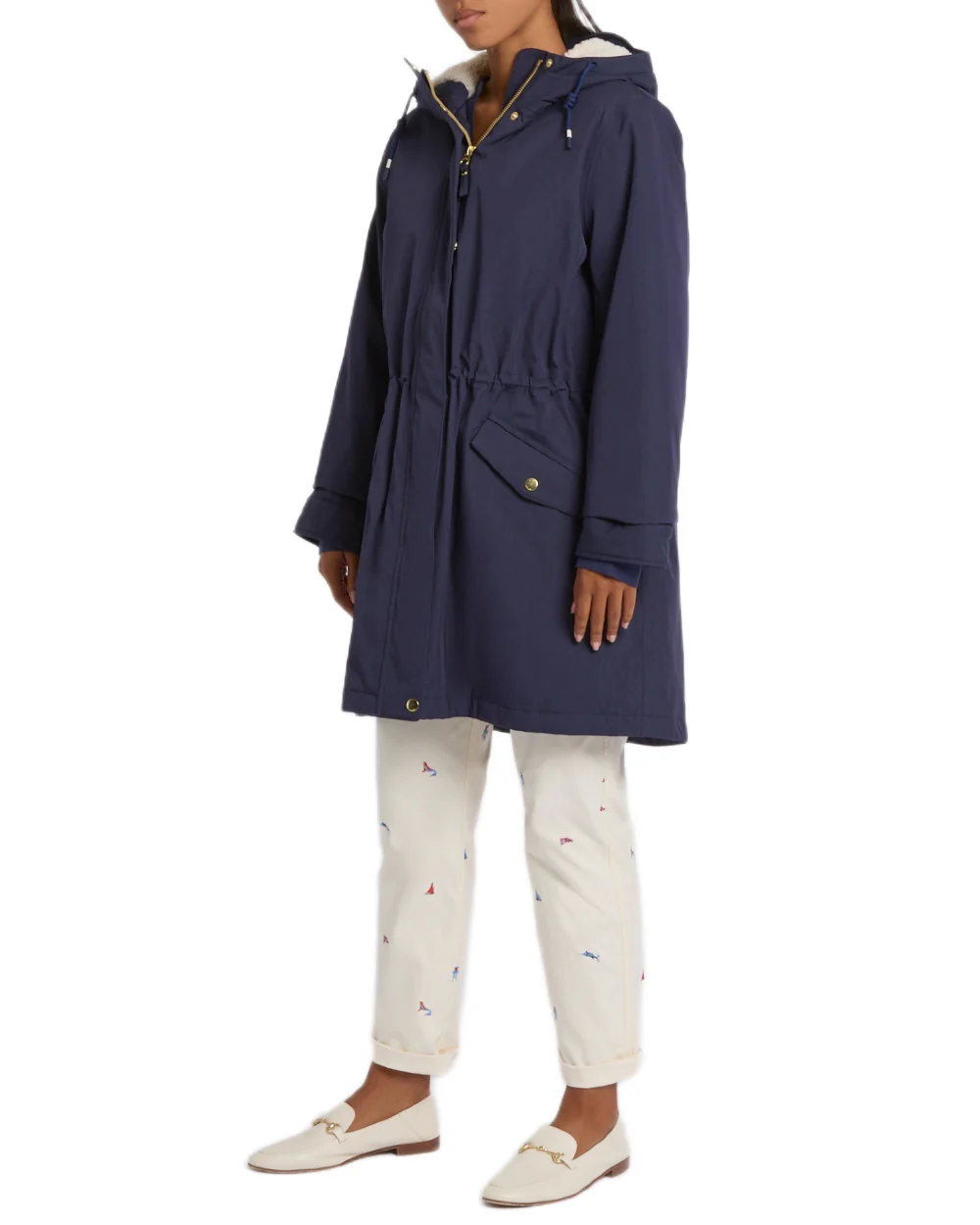 Joules Womens Portwell Cosy Fleece Lined Waterproof Mac - Image 2