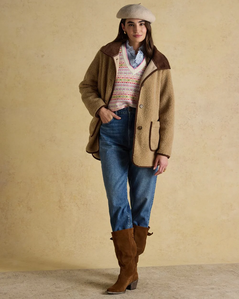 Joules Womens Sadie Longline Fleece Jacket - Image 3