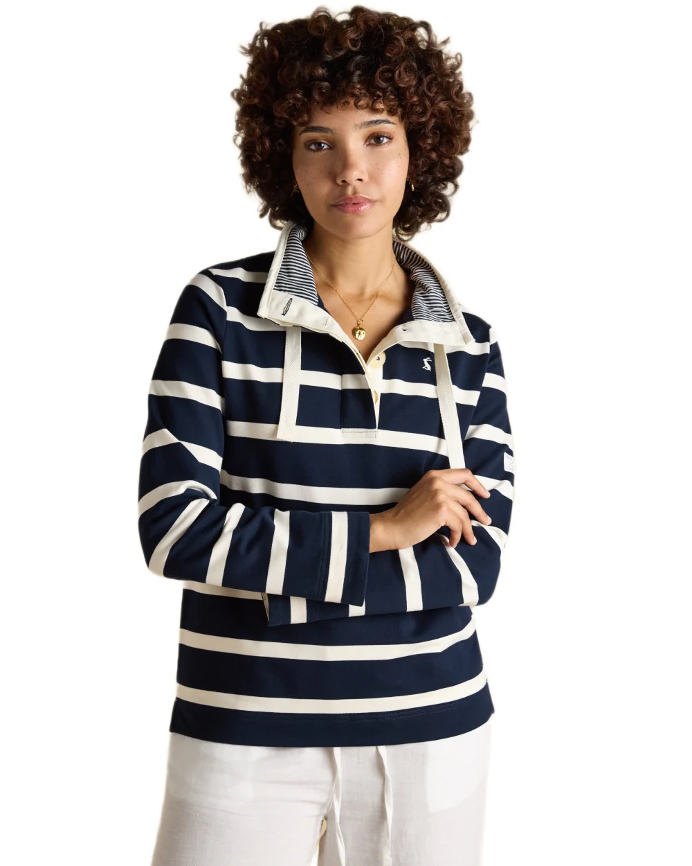 Joules Womens Saunton Striped Cotton Blend Sweatshirt - Image 2