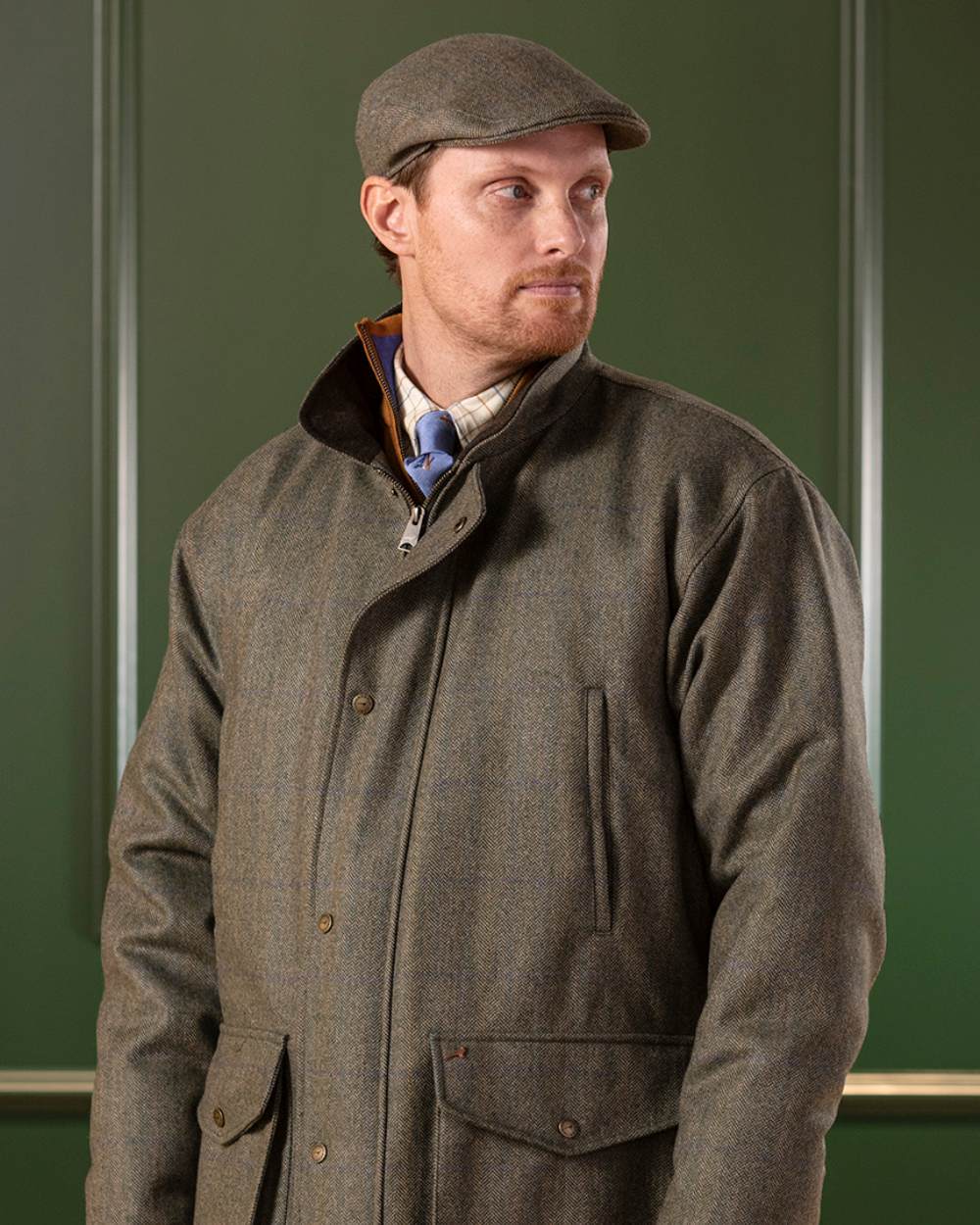 Laksen Laird Tweed Flat Cap - Image 2