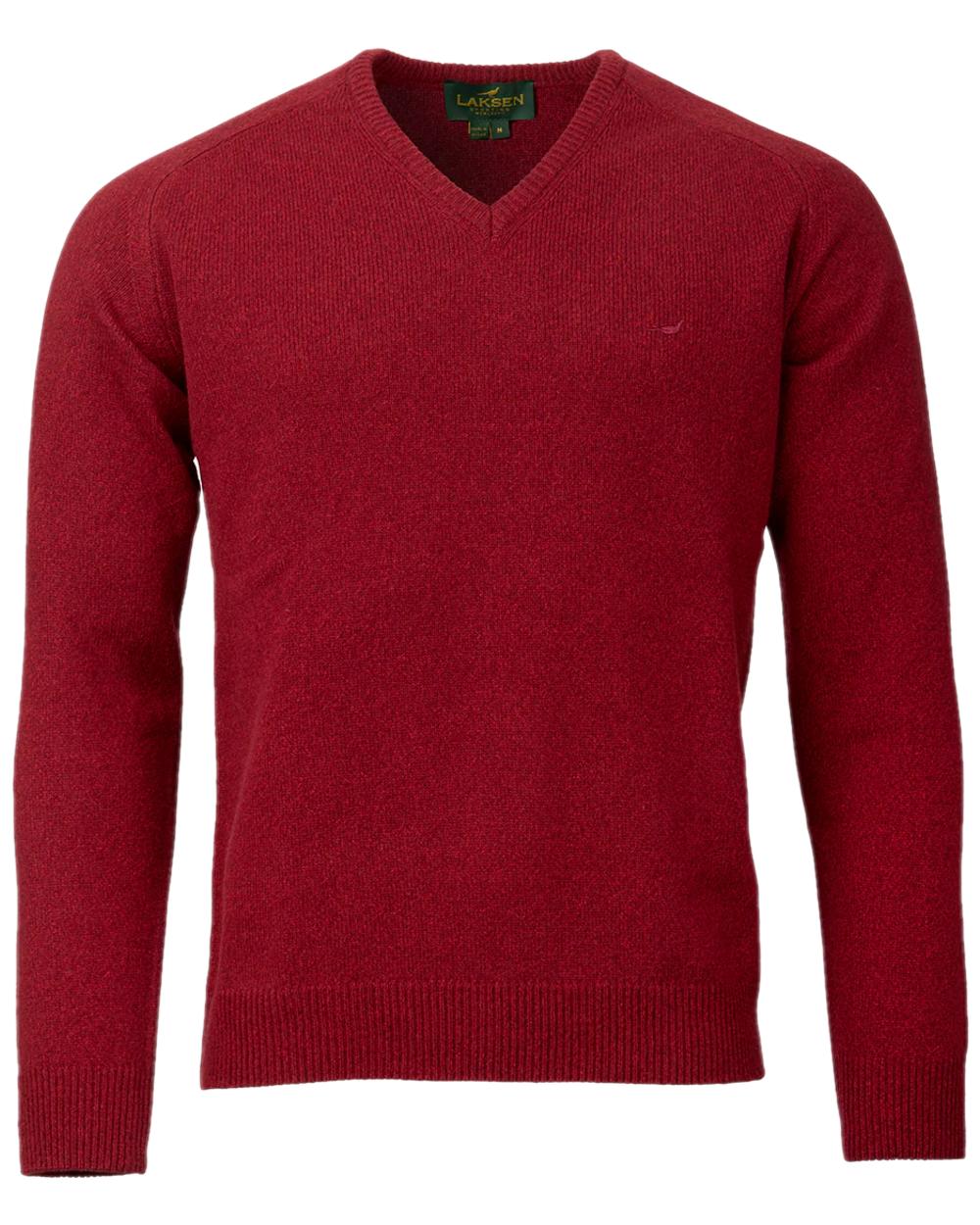 Laksen Mens Trent V-Neck Lambswool Sweater - Image 9