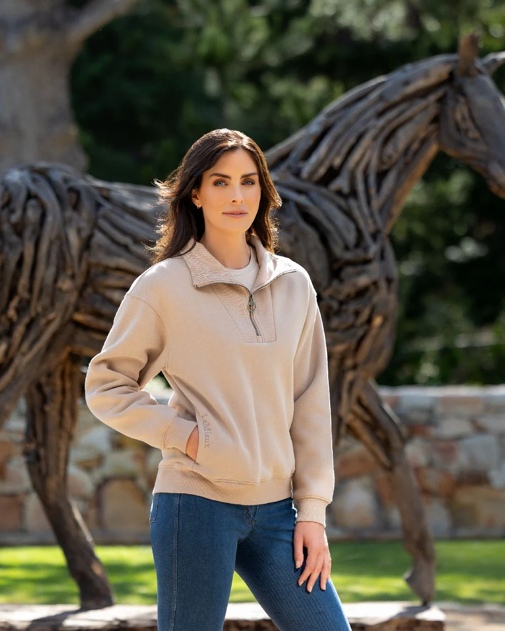 LeMieux Womens Keira Quarter Neck Sweatshirt - Image 6