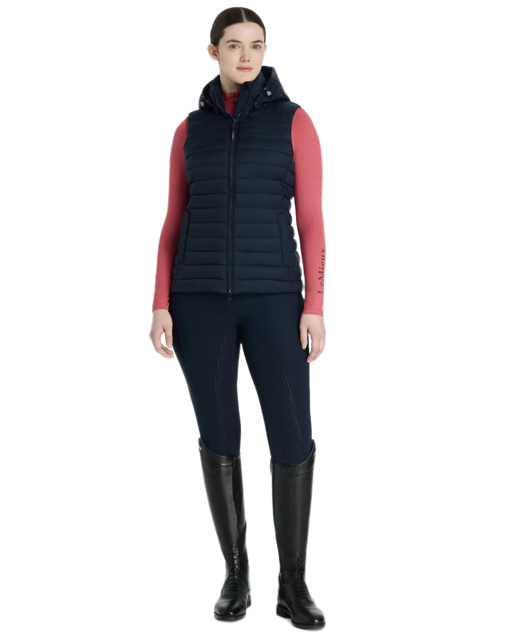 LeMieux Womens Rose Hooded Puffer Gilet - Image 13