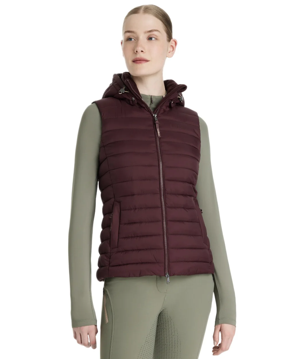 LeMieux Womens Rose Hooded Puffer Gilet Clearance - Image 3