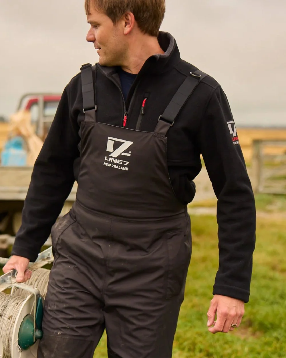 Line 7 Mens Territory Wind Pro Half Zip Fleece Jacket - Image 3