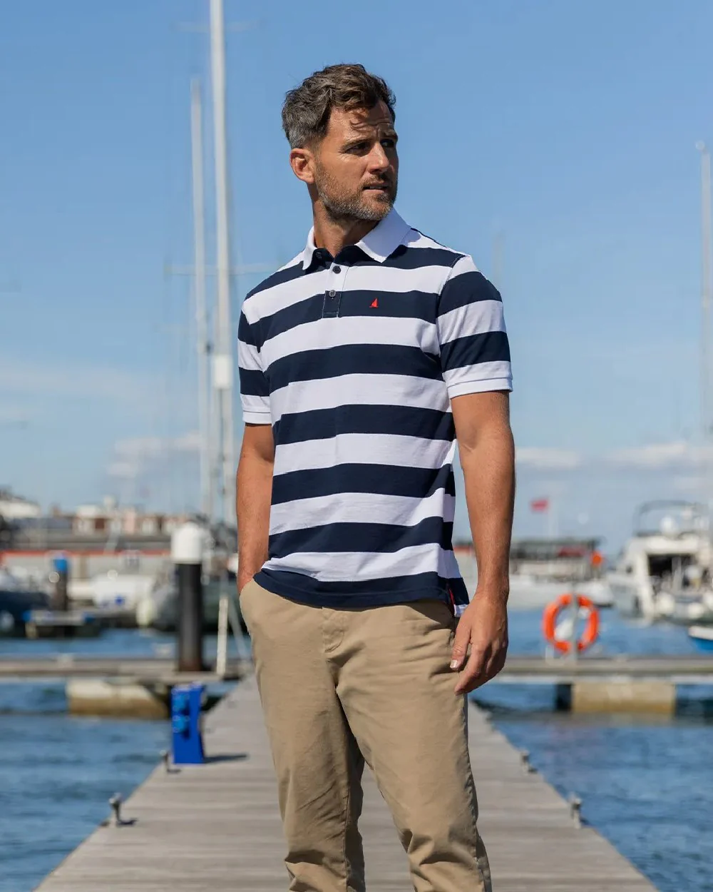 Musto Mens Original Striped Short Sleeve Polo Shirt - Image 4