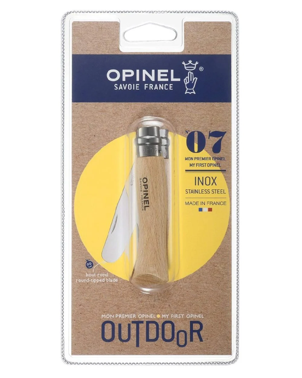 Opinel No. 7 Round Ended Knife Natural - Image 3