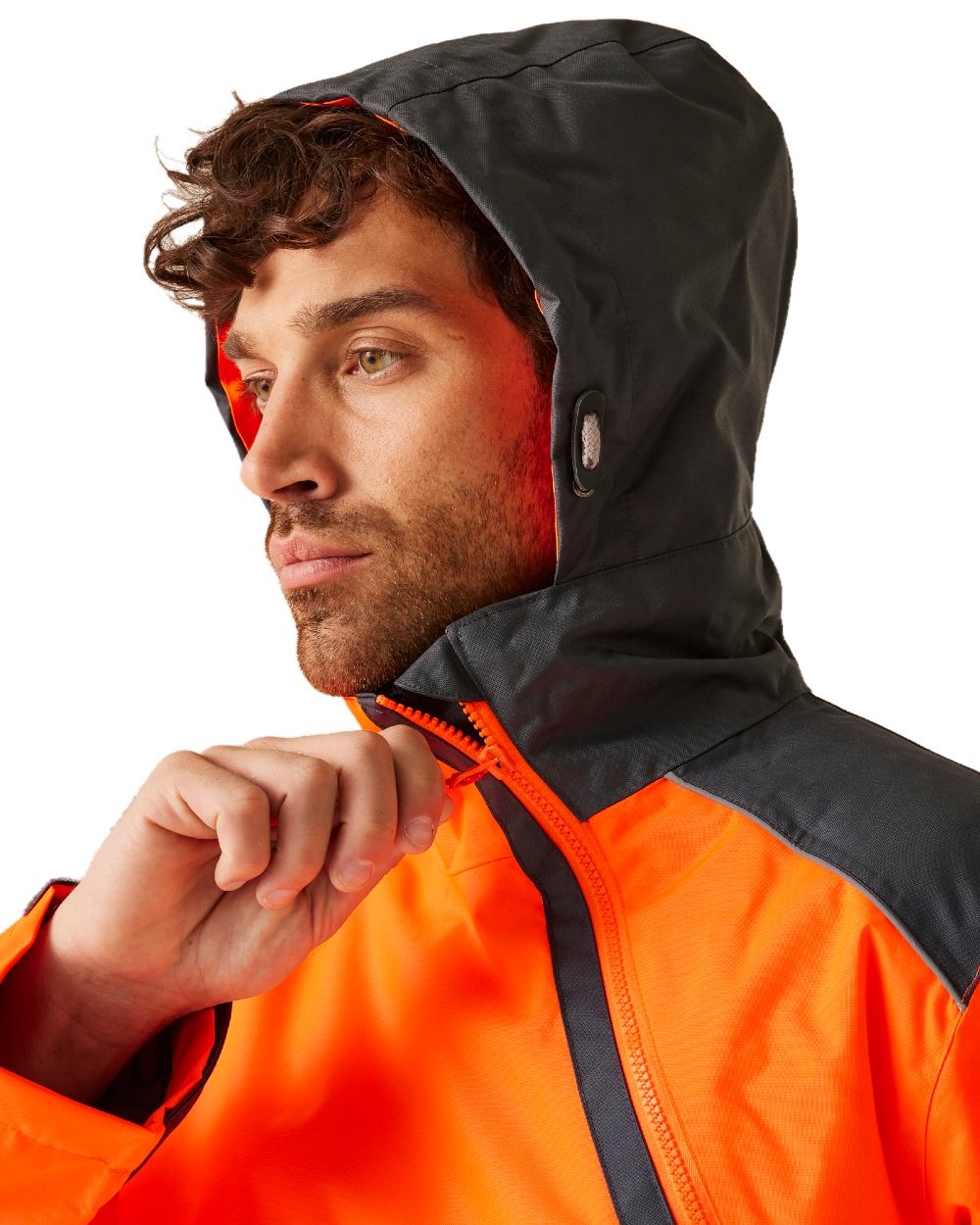 Regatta Professional Mens Hi-Vis Waterproof Reflective Overhead Bomber Jacket - Image 5