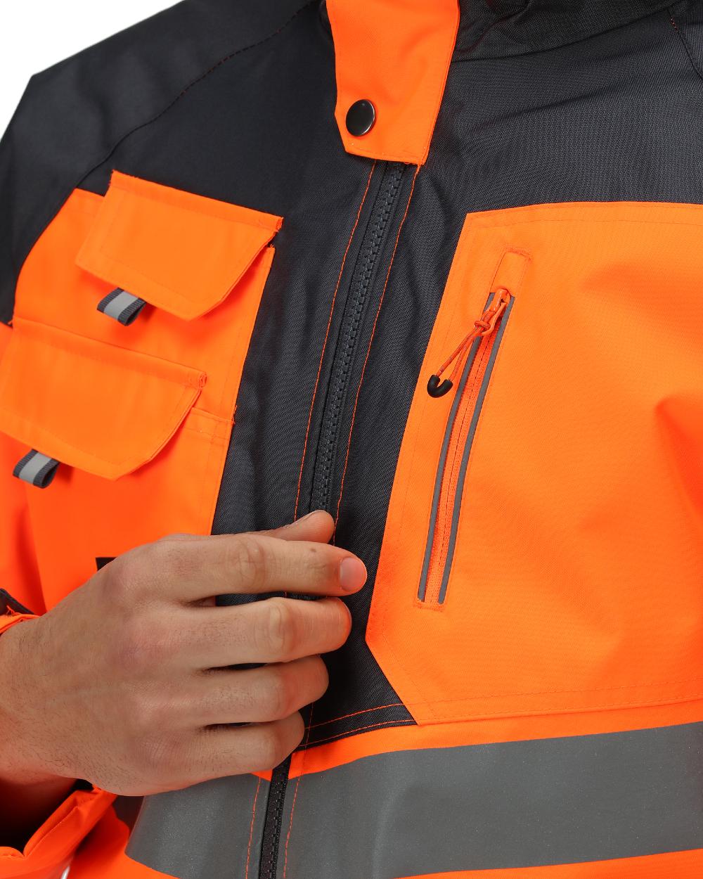 Regatta Professional Mens Hi-Vis Waterproof Reflective Parka Jacket - Image 6