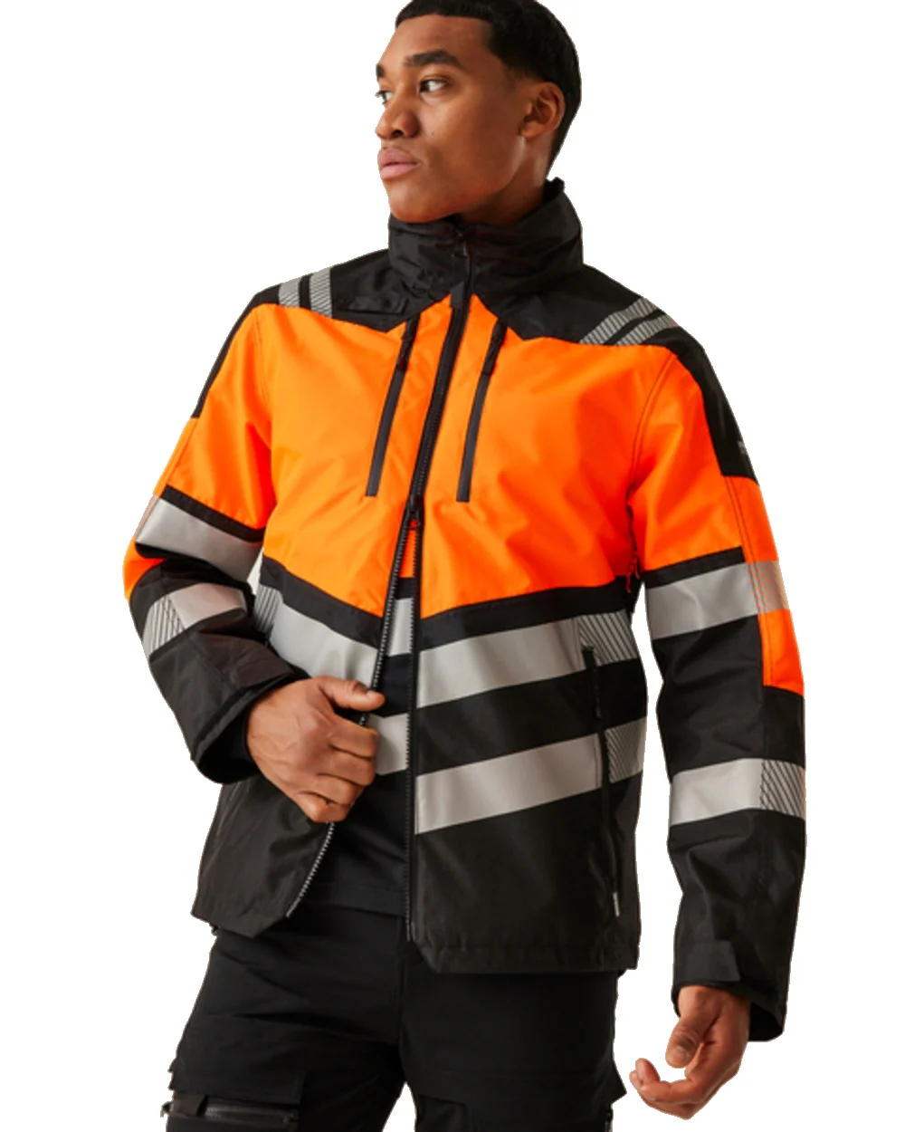 Regatta Professional Mens Hi-Vis X-Pro Waterproof Shell Jacket Class 2 - Image 12