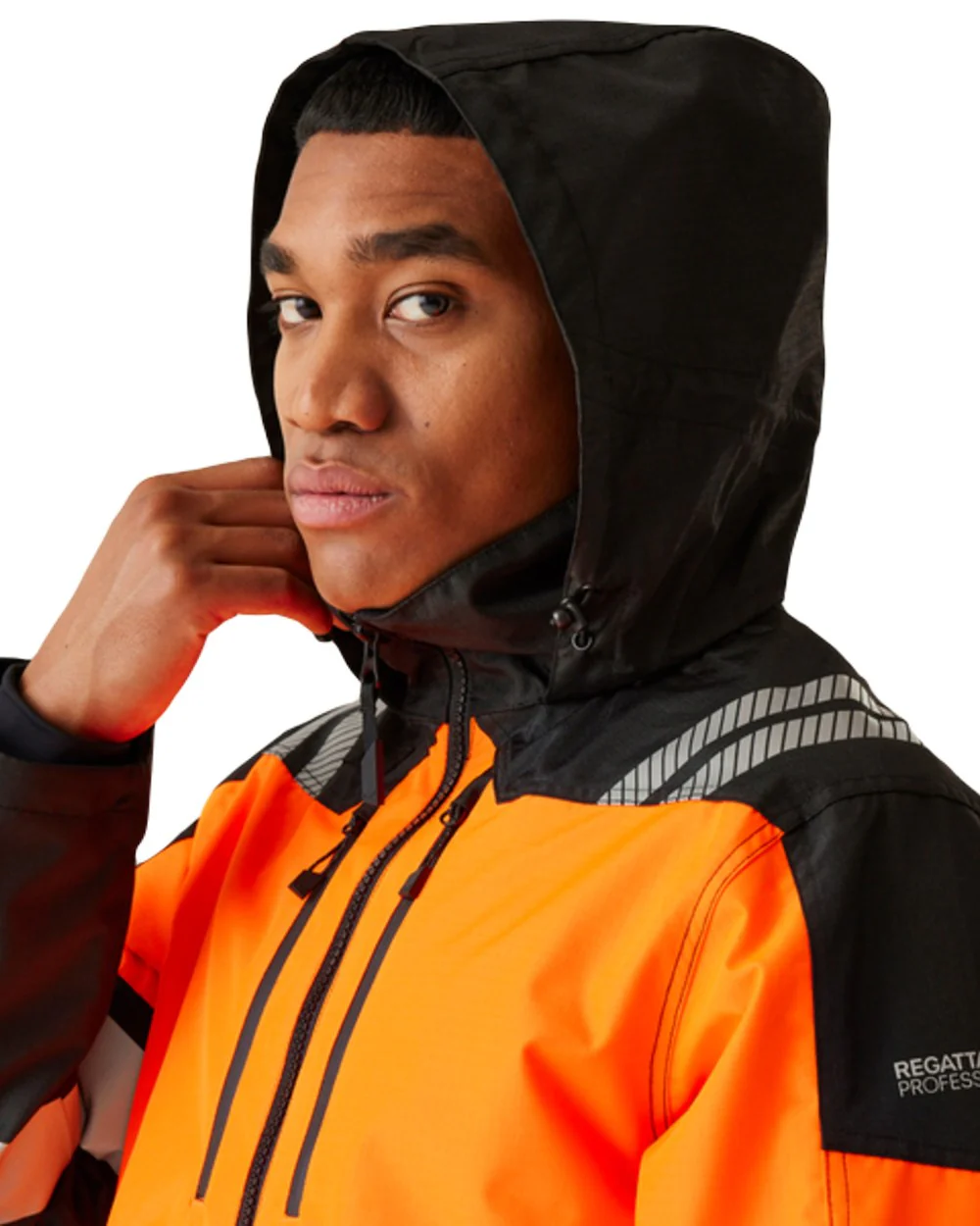 Regatta Professional Mens Hi-Vis X-Pro Waterproof Shell Jacket Class 2 - Image 15
