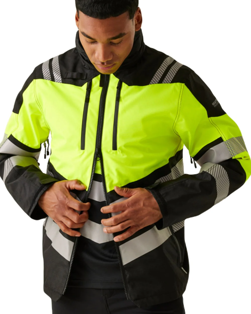 Regatta Professional Mens Hi-Vis X-Pro Waterproof Shell Jacket Class 2 - Image 2
