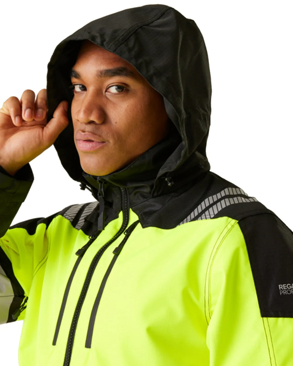 Regatta Professional Mens Hi-Vis X-Pro Waterproof Shell Jacket Class 2 - Image 4