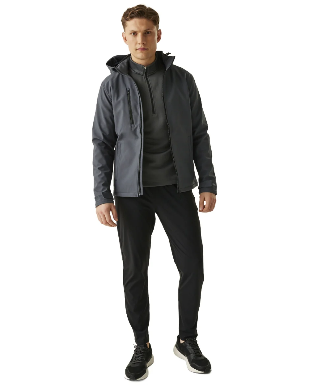 Regatta Professional Mens Venturer 3 Layer Printable Hooded Softshell Jacket - Image 3