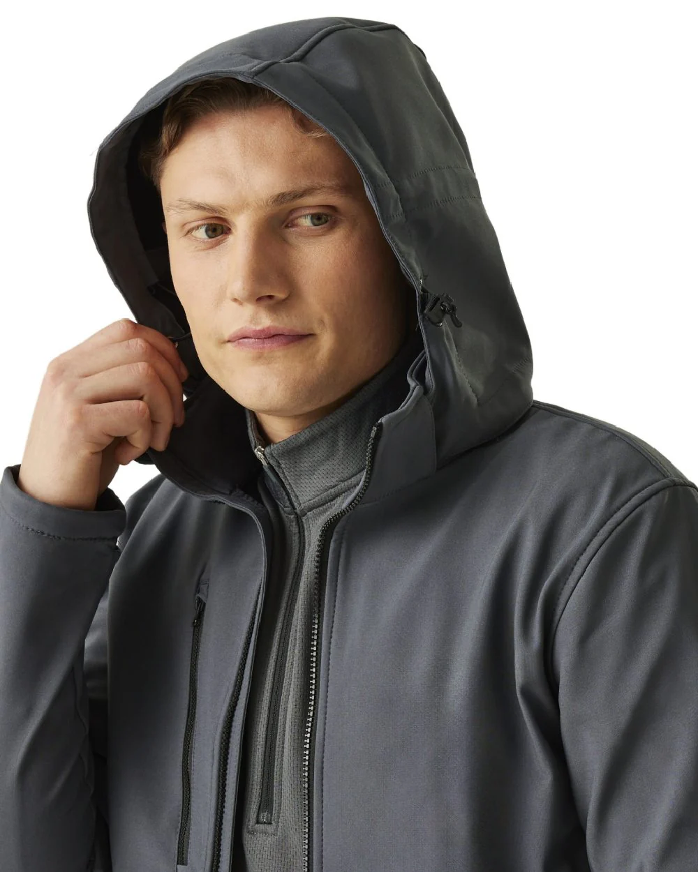 Regatta Professional Mens Venturer 3 Layer Printable Hooded Softshell Jacket - Image 5