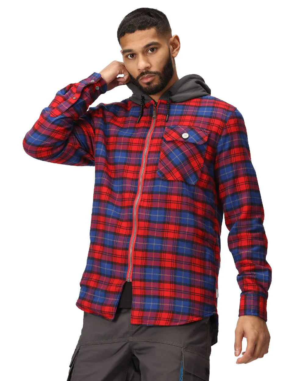 Regatta Professional Mens Seige Hooded Shirt Jacket - Image 9
