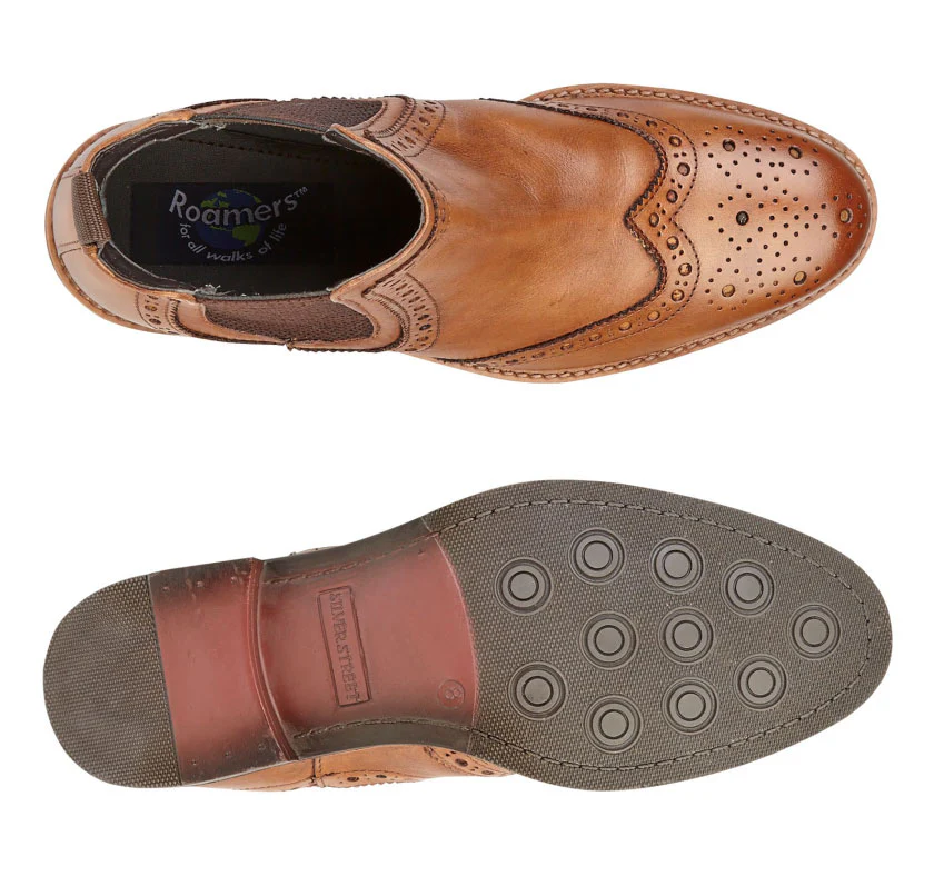 Roamers Leather Upper Brogue Dealer Boot - Image 2