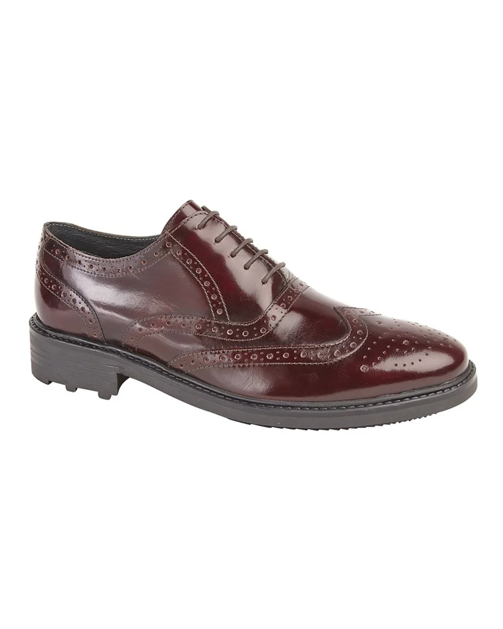 Roamers Mens 5 Eyelet Brogue Oxford Shoes - Image 4