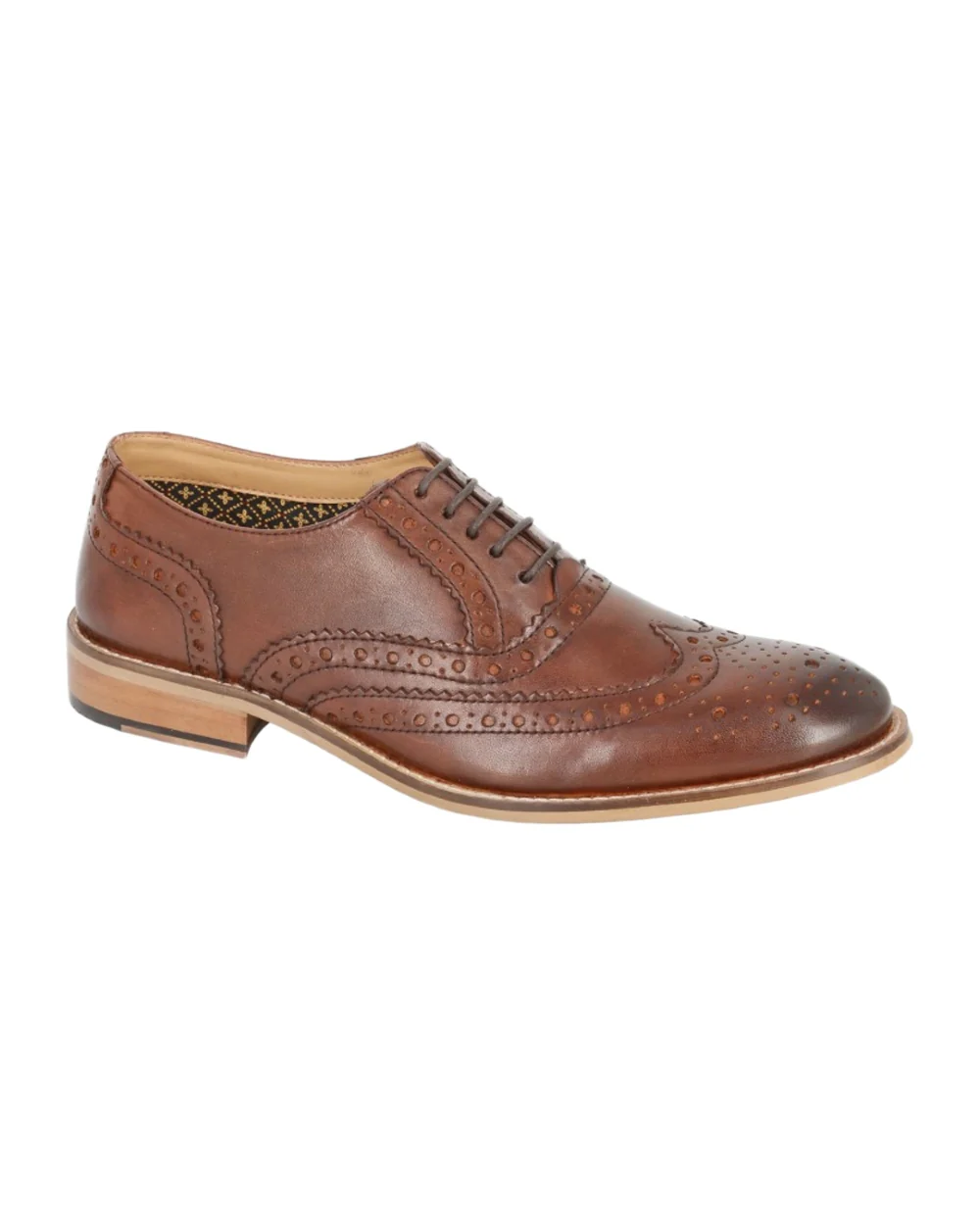 Roamers Mens 5 Eyelet Oxford Brogue Shoes - Image 3