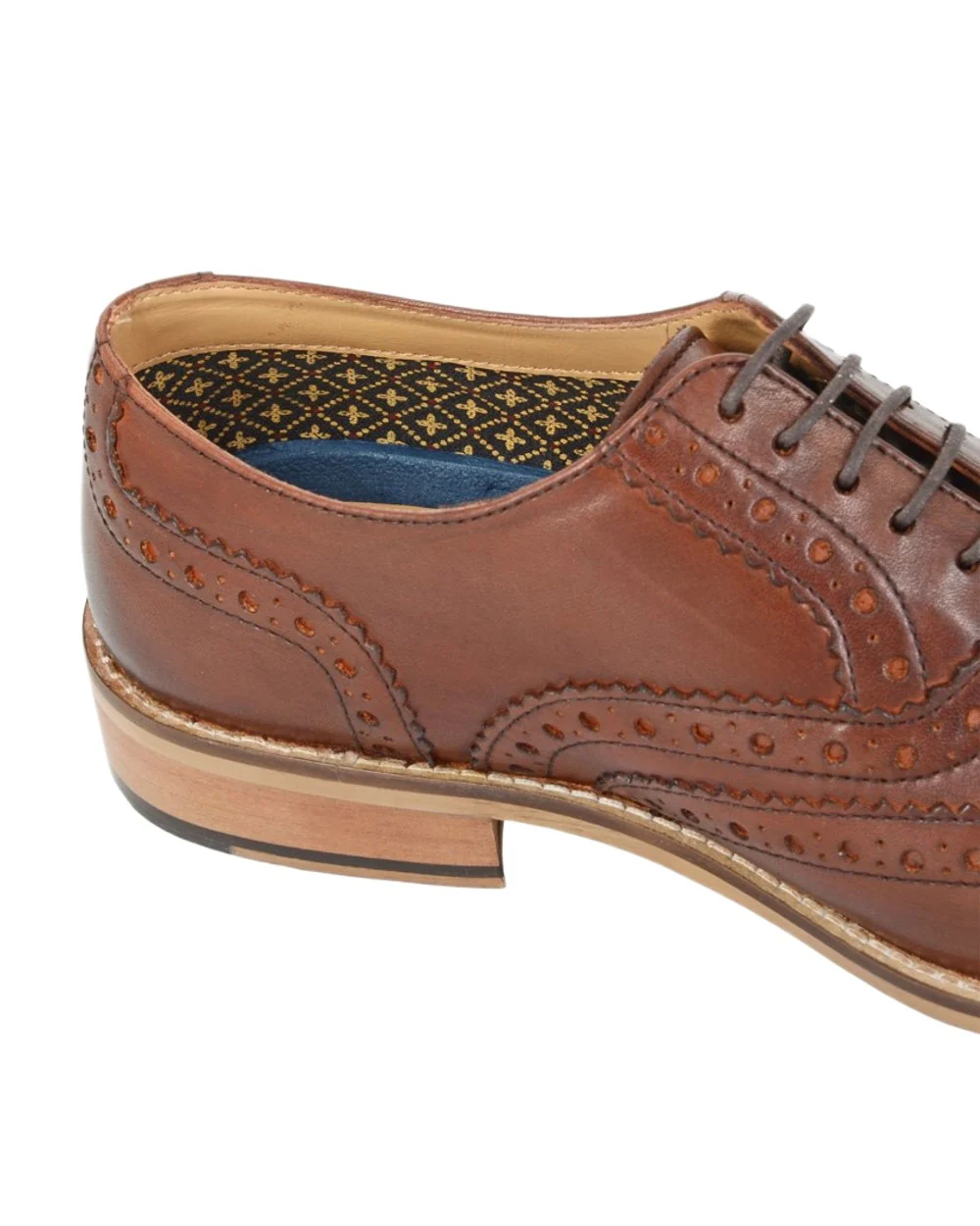 Roamers Mens 5 Eyelet Oxford Brogue Shoes - Image 4