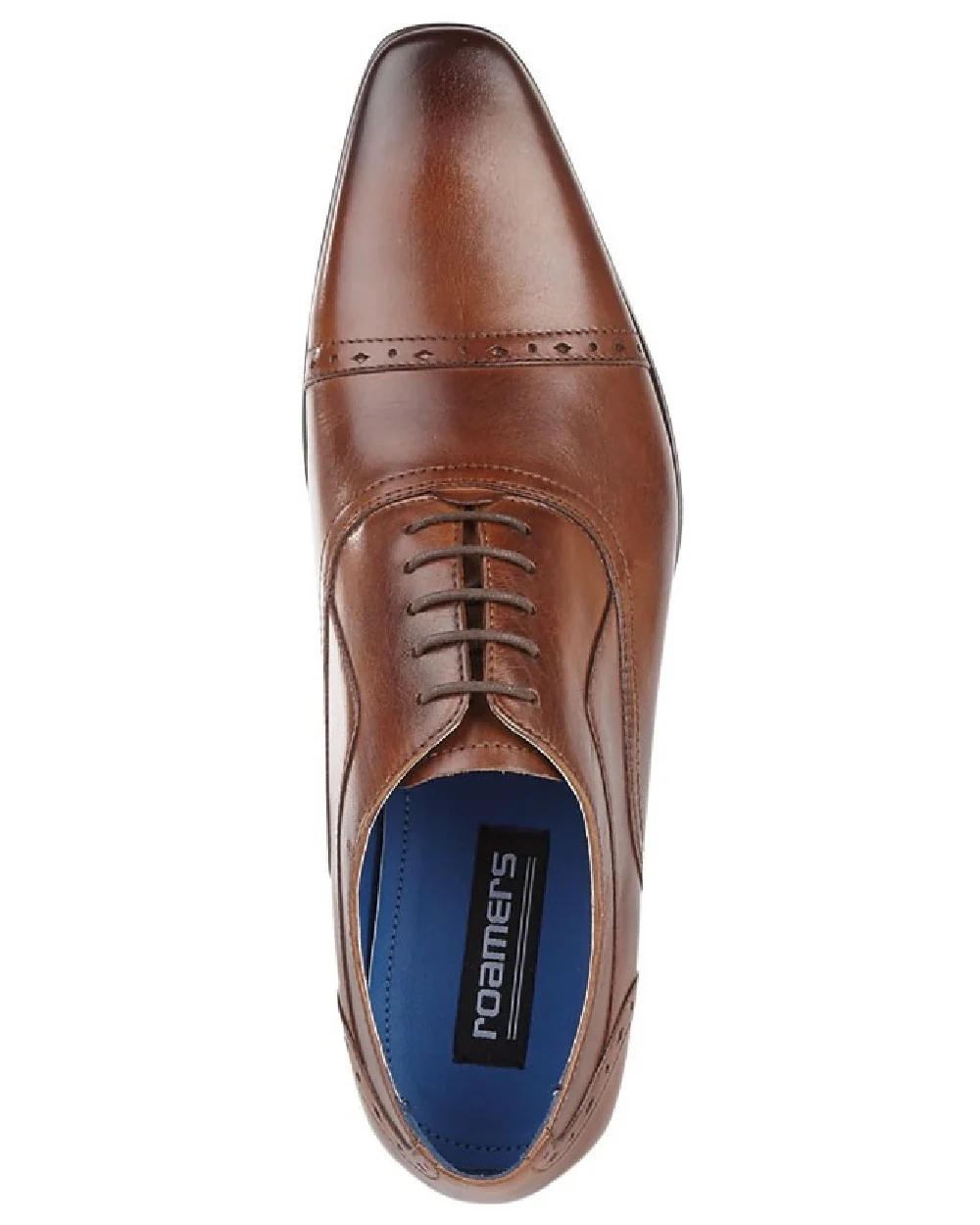 Roamers Mens 5 Eyelet Punched Cap Oxford Shoes - Image 2