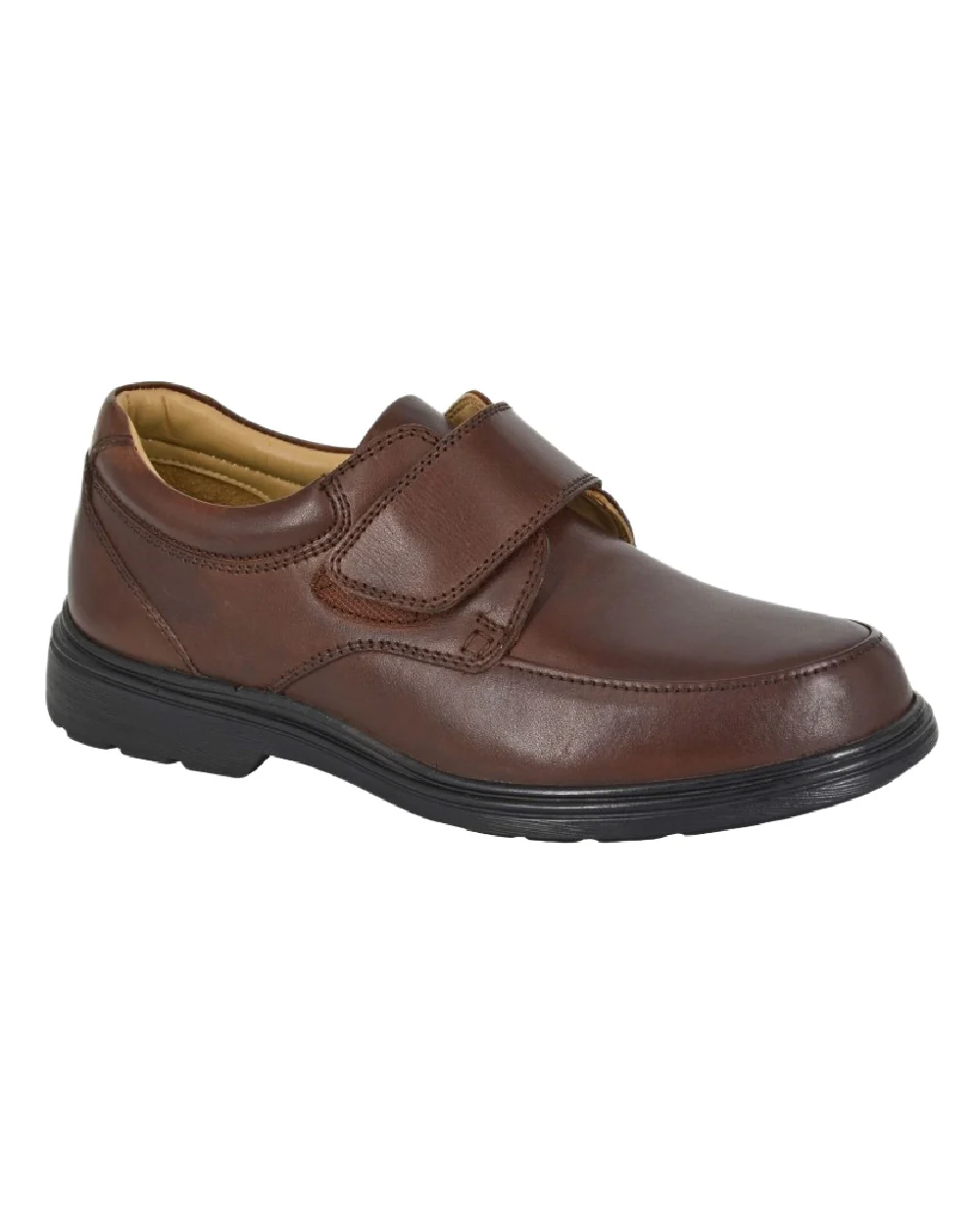 Roamers Mens Extra Wide Touch Fastening Leather Shoes - Image 3