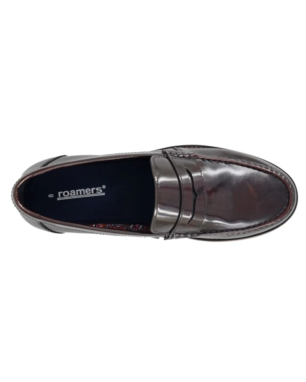 Roamers Mens Hi-Shine Saddle Loafers - Image 4