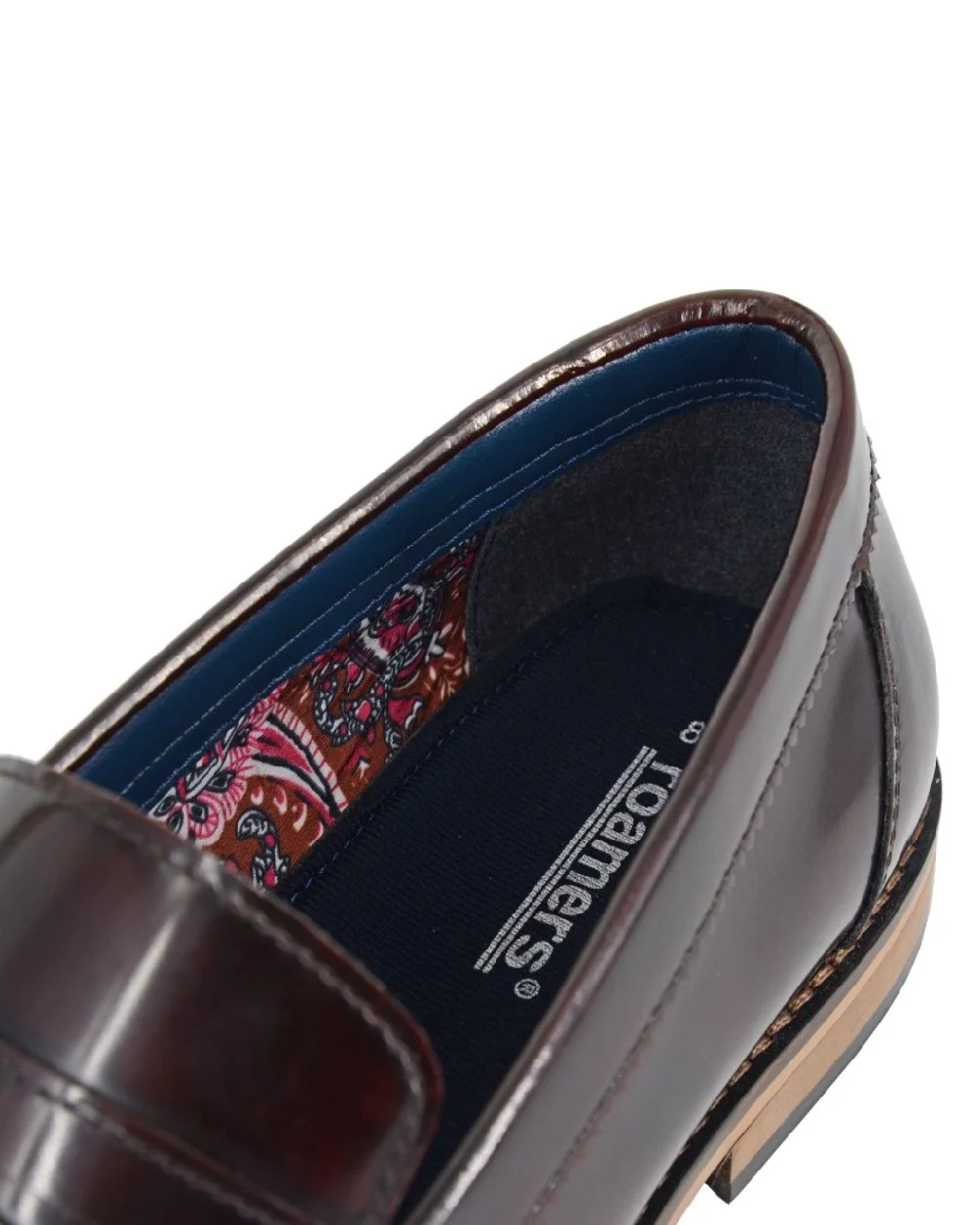 Roamers Mens Hi-Shine Saddle Loafers - Image 5