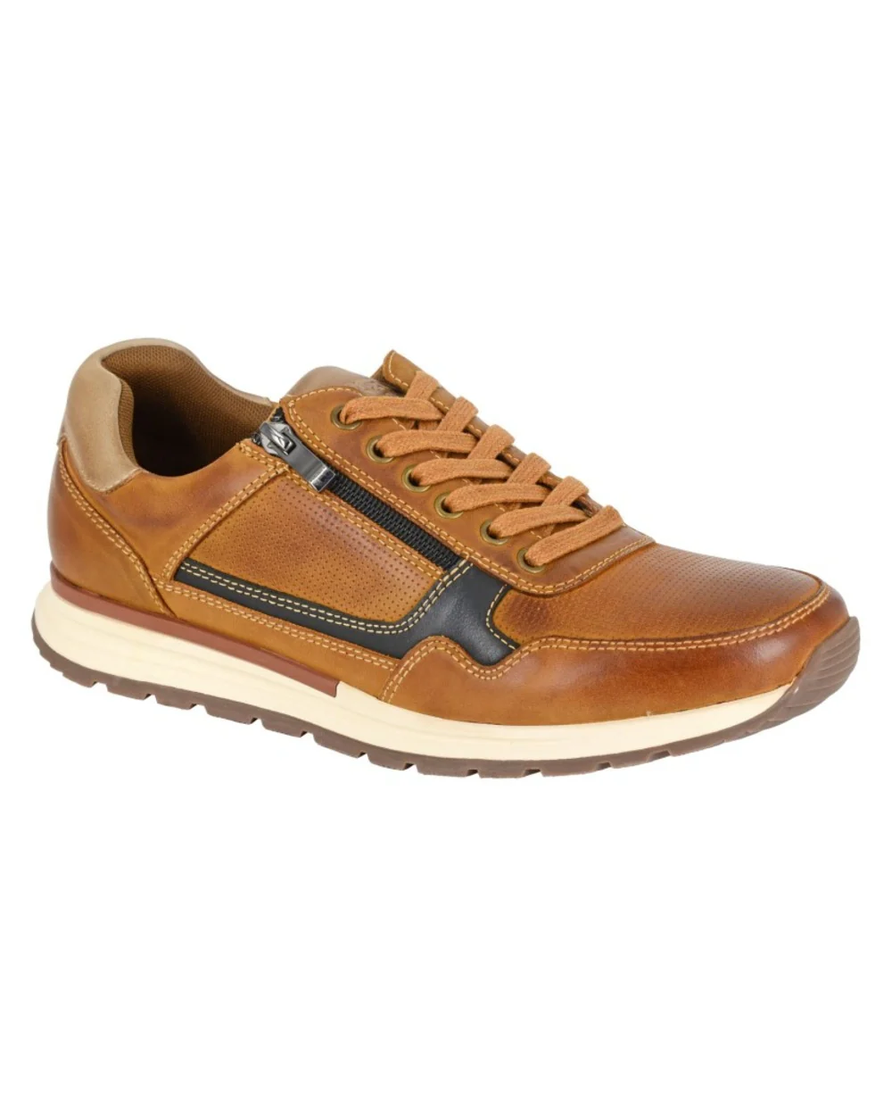 Route 21 Mens 6 Eye Lace Zip Leisure Shoes - Image 3