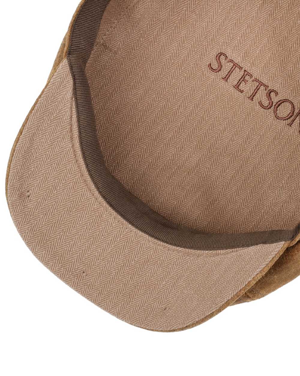 Stetson 6 Panel Vintage Pigskin Flat Cap - Image 3