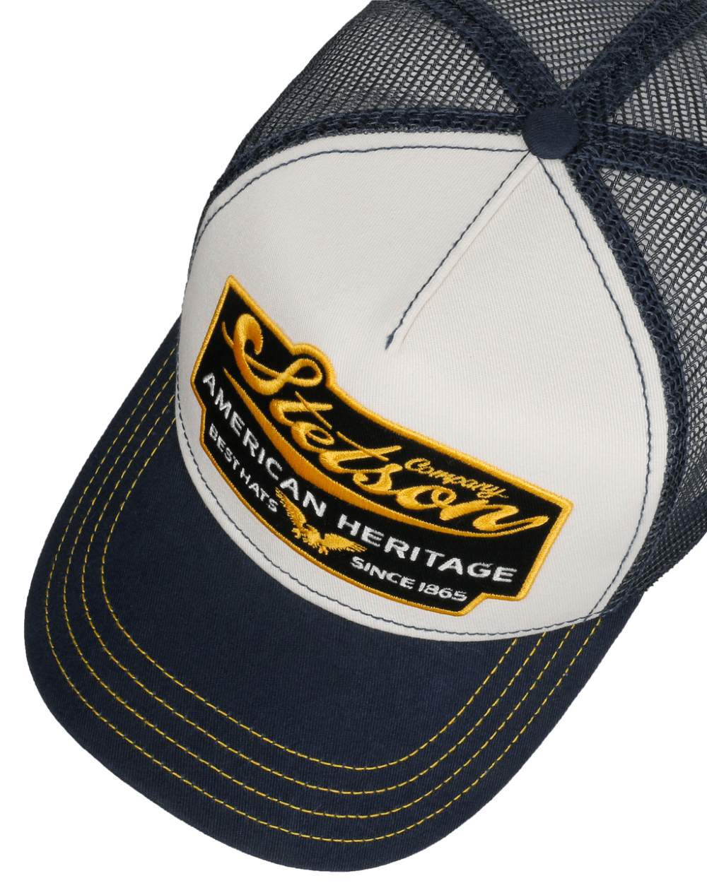 Stetson American Heritage Blue White Trucker Cap - Image 2
