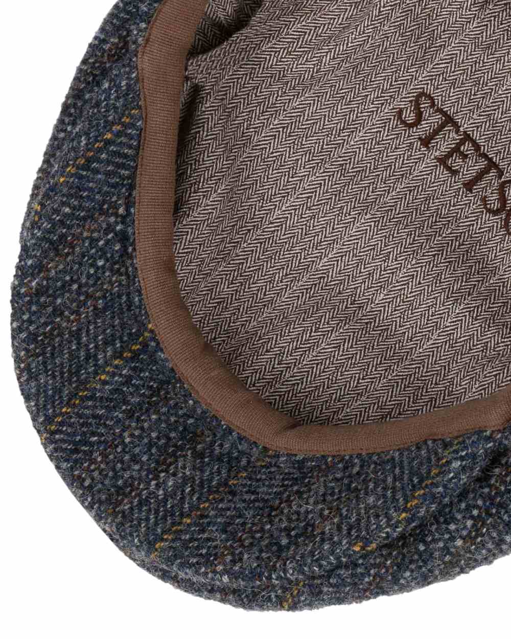 Stetson Kent Herringbone Stripe Flat Cap - Image 5