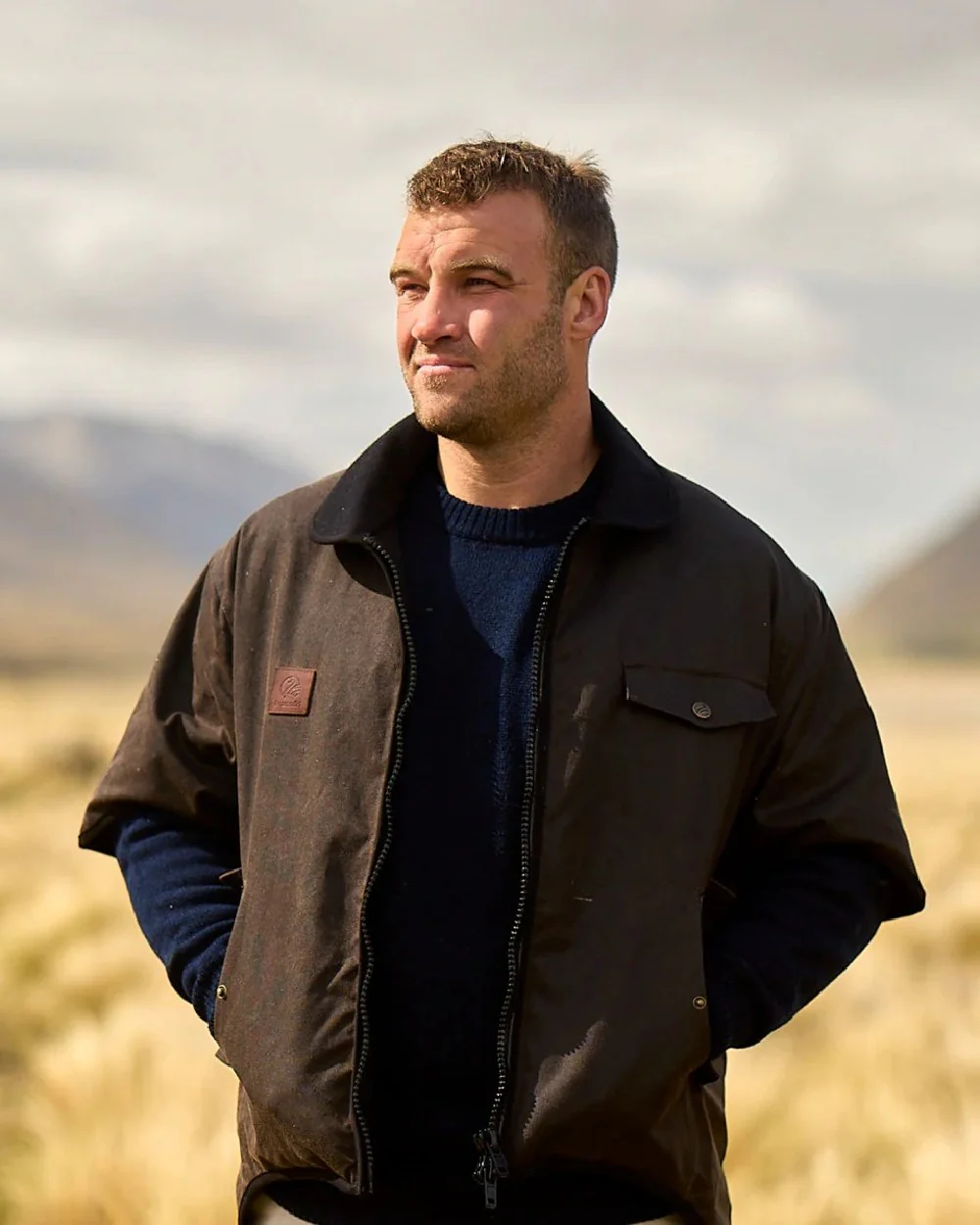Swanndri Mens 3/4 Sleeve Oilskin Jacket - Image 2