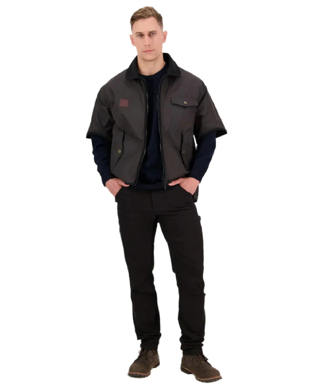 Swanndri Mens 3/4 Sleeve Oilskin Jacket - Image 5