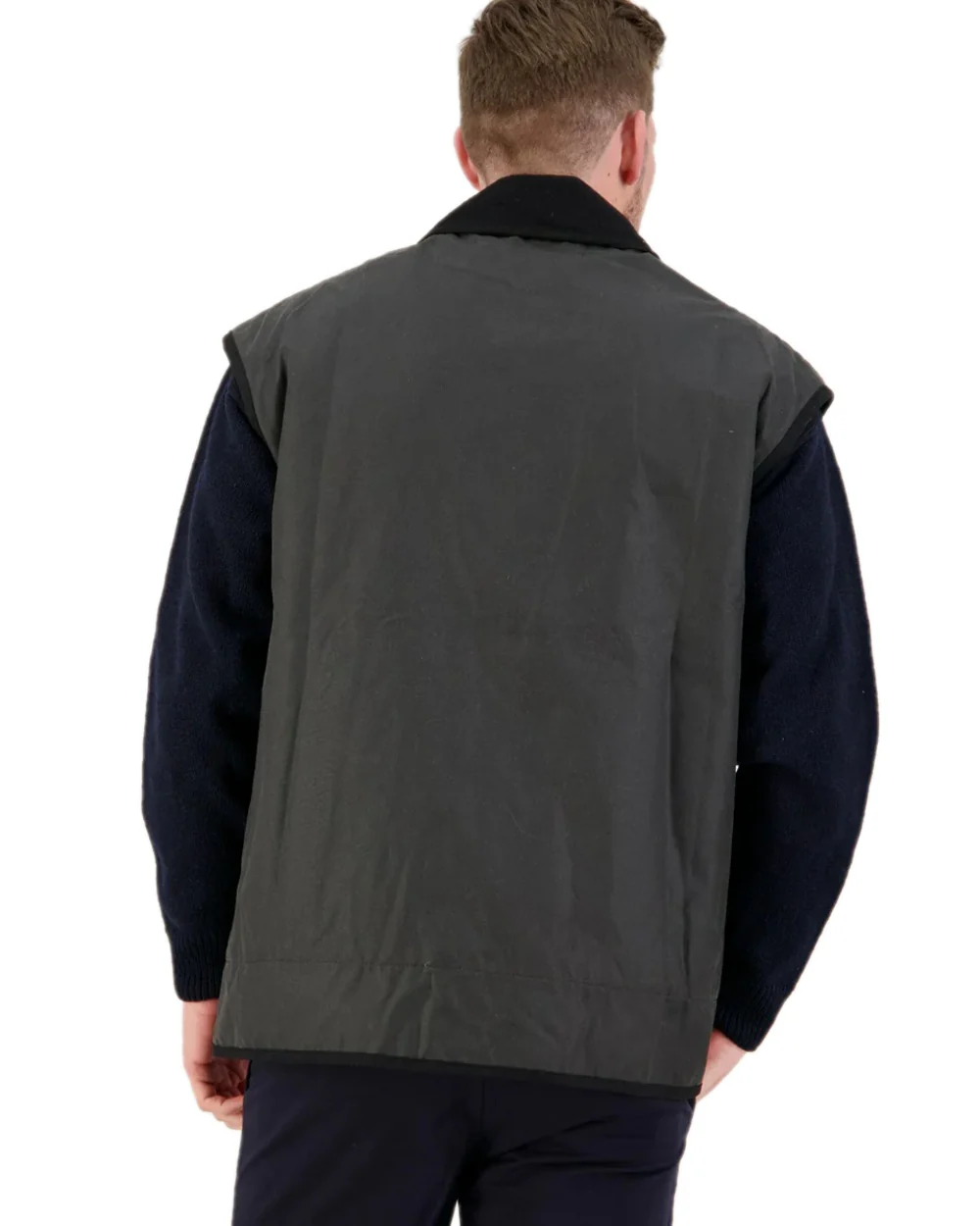 Swanndri Mens Foxton Oilskin Vest with Wool Lining - Image 6