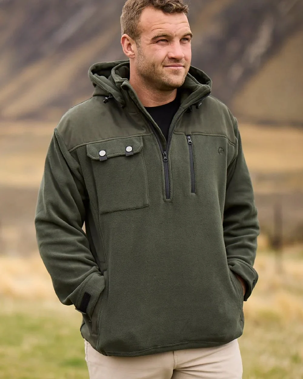 Swanndri Mens High Rock Technical Fleece Hoodie - Image 2