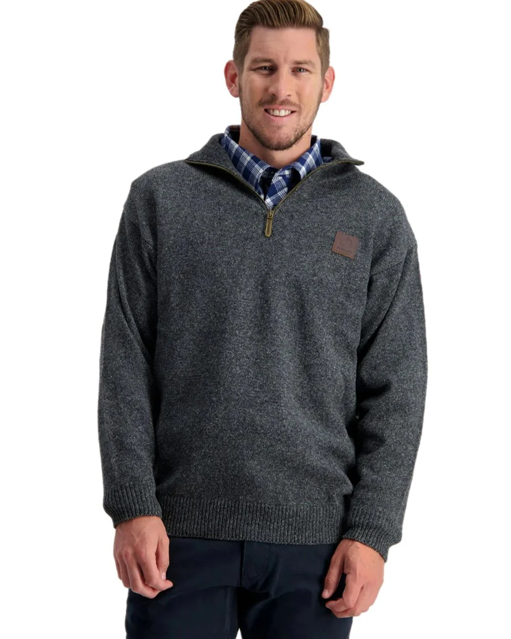Swanndri Mens Mariner Wool Zip Neck Sweater - Image 3