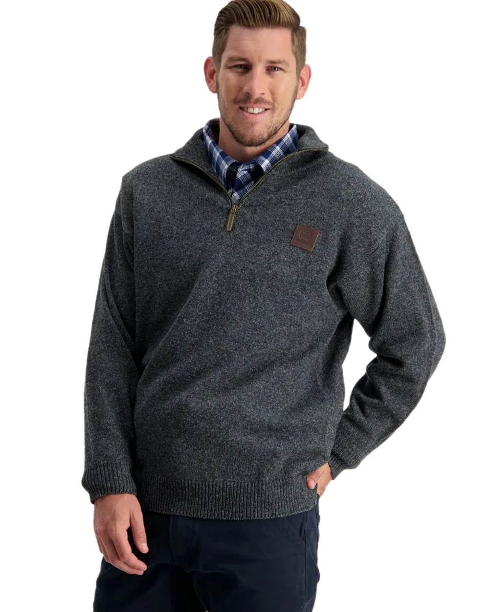 Swanndri Mens Mariner Wool Zip Neck Sweater - Image 4