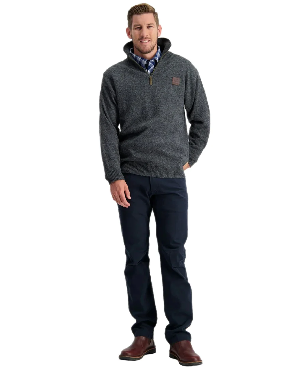 Swanndri Mens Mariner Wool Zip Neck Sweater - Image 6