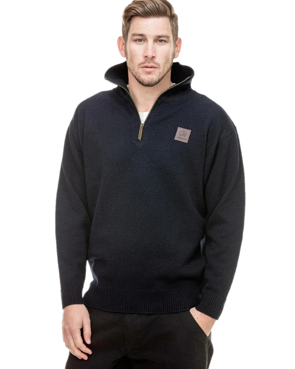 Swanndri Mens Mariner Wool Zip Neck Sweater - Image 8