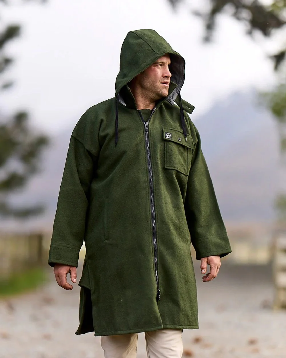 Swanndri Mens Mosgiel Wool Bushshirt with Zip Up Front - Image 2