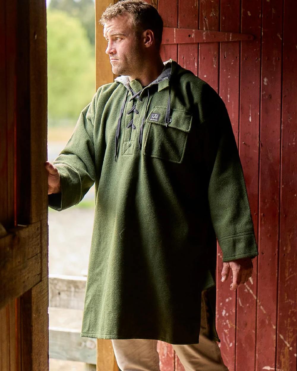 Swanndri Mens Original Wool Bushshirt With Lace Up Front - Image 2