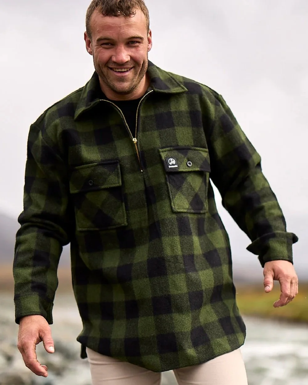 Swanndri Mens Ranger Wool Zip Front Bushshirt - Image 2