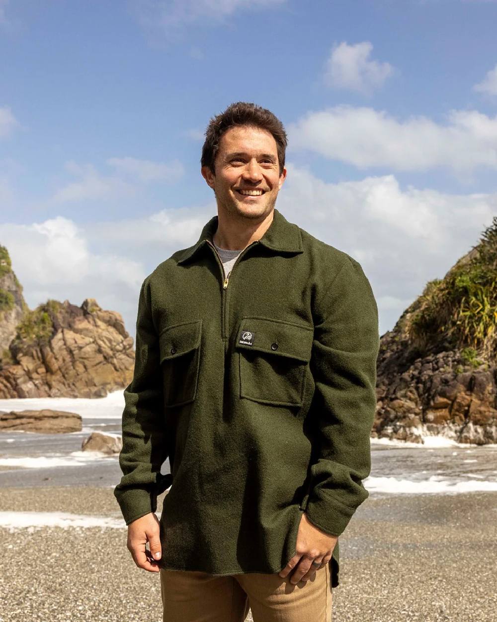 Swanndri Mens Ranger Wool Zip Front Bushshirt - Image 4