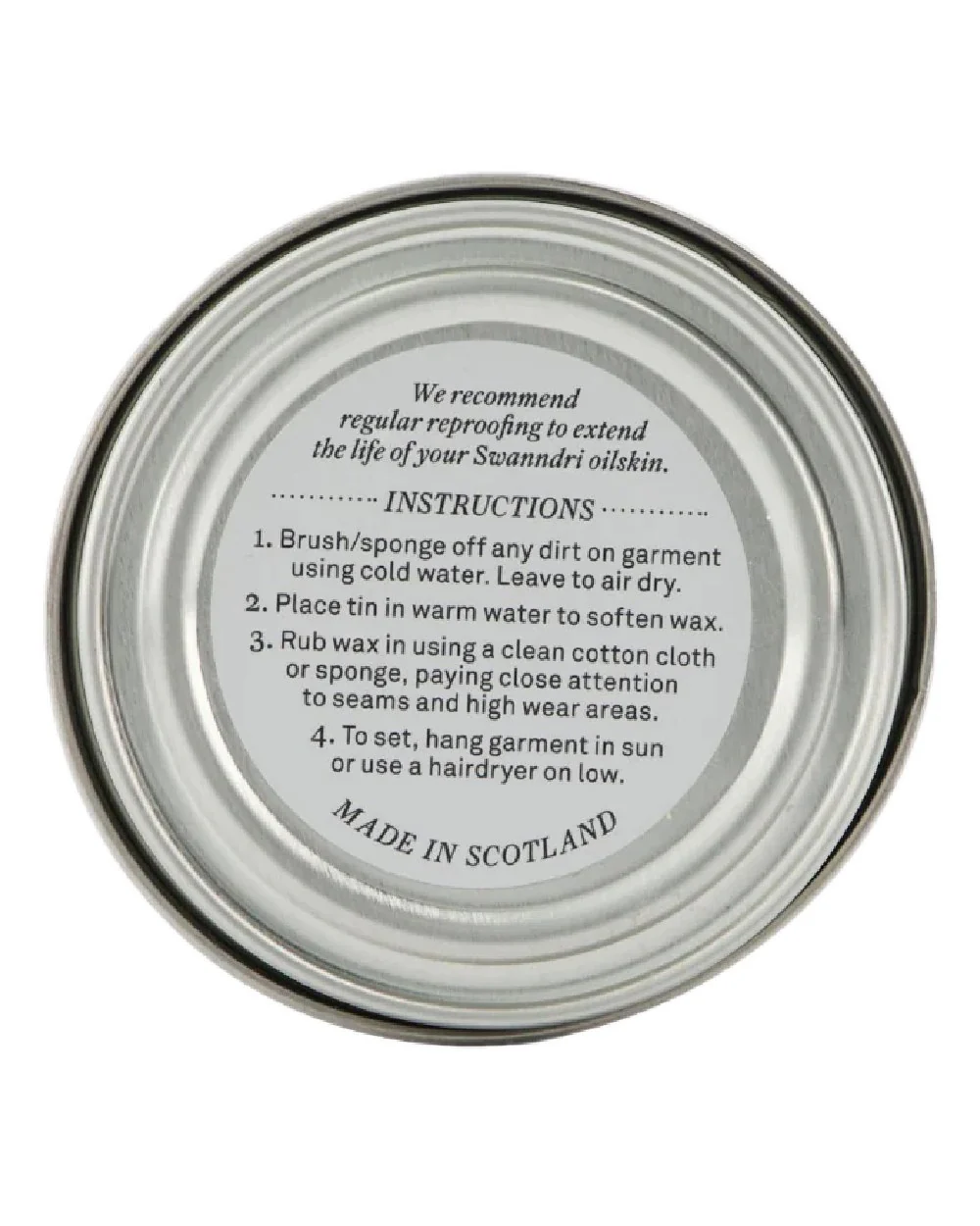 Swanndri Wax Tin For Re-Proofing Oilskin Vest And Jackets - Image 3