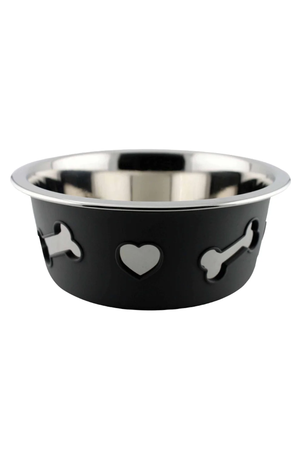 WeatherBeeta Non-Slip Stainless Steel Silicone Bone Dog Bowl - Image 2
