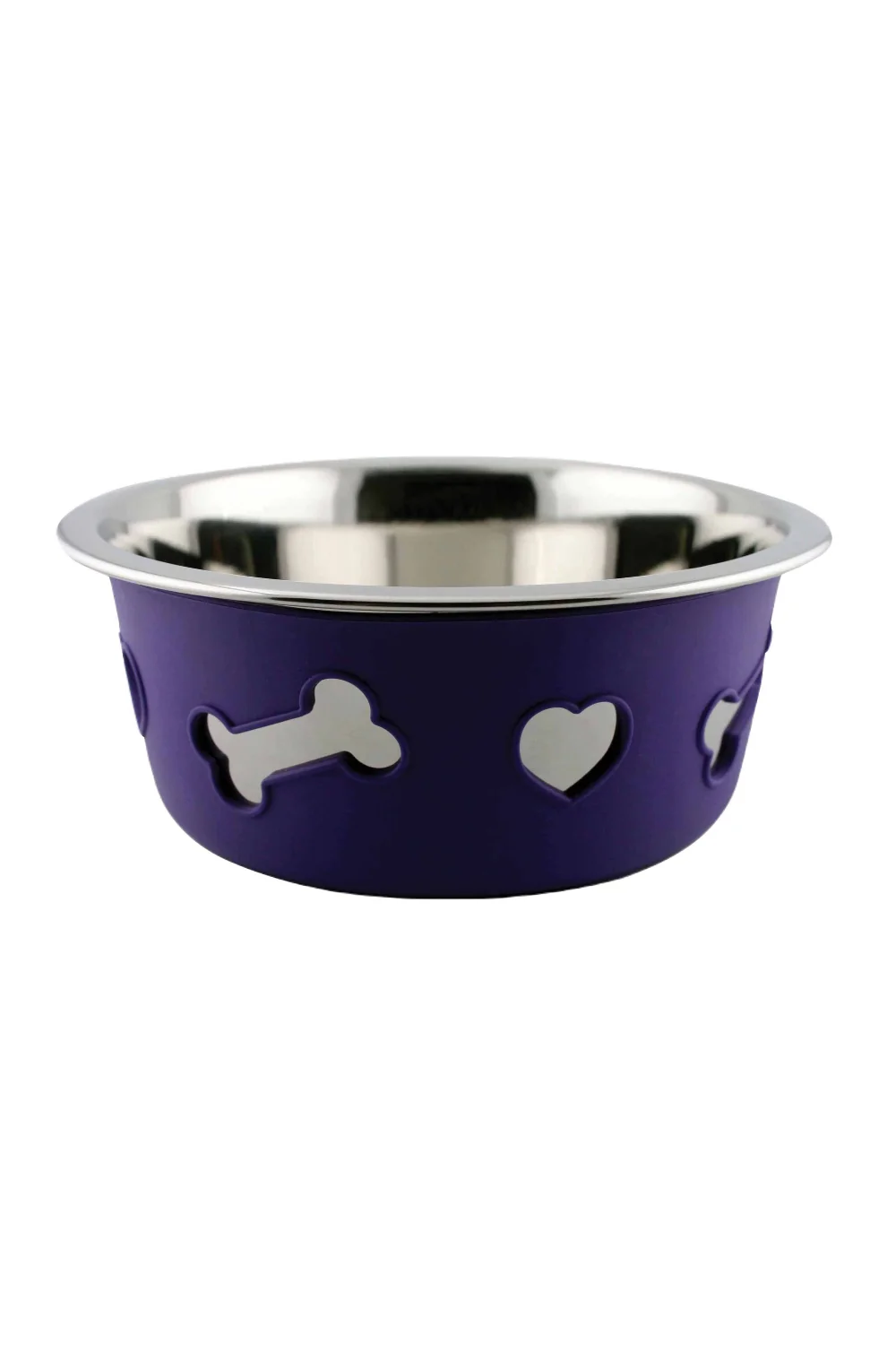 WeatherBeeta Non-Slip Stainless Steel Silicone Bone Dog Bowl - Image 3